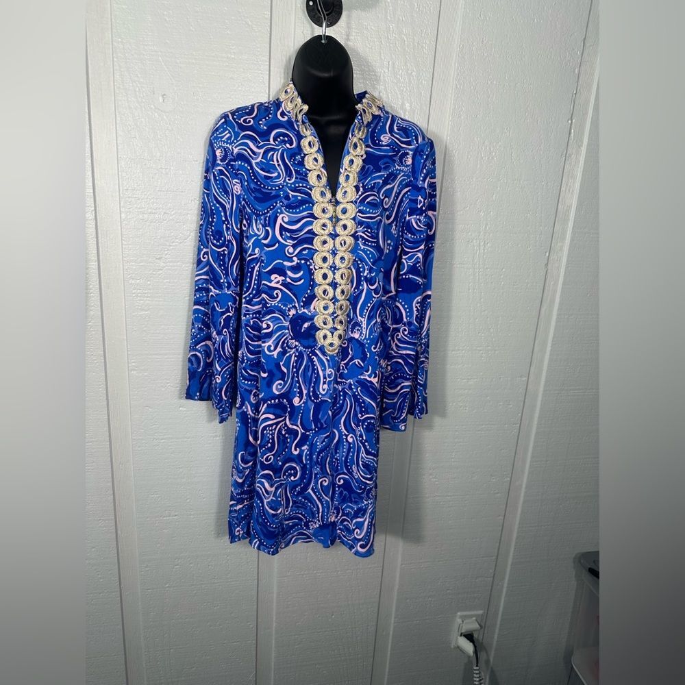 Lily Pulitzer Blue and Pink Dress Size 2 EUC